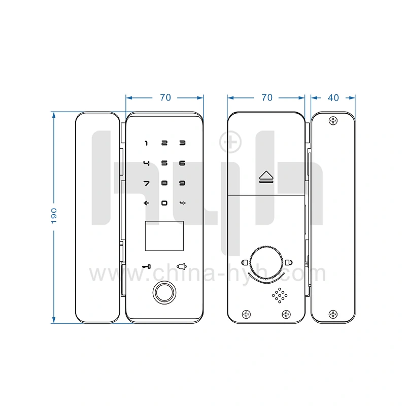 hyh Waterproof Glass Door Smart Lock for Showroom Office