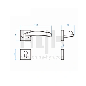 Top Quality Entrance Zinc Alloy Plate Door Handle, Luxury Door Handles With Plate