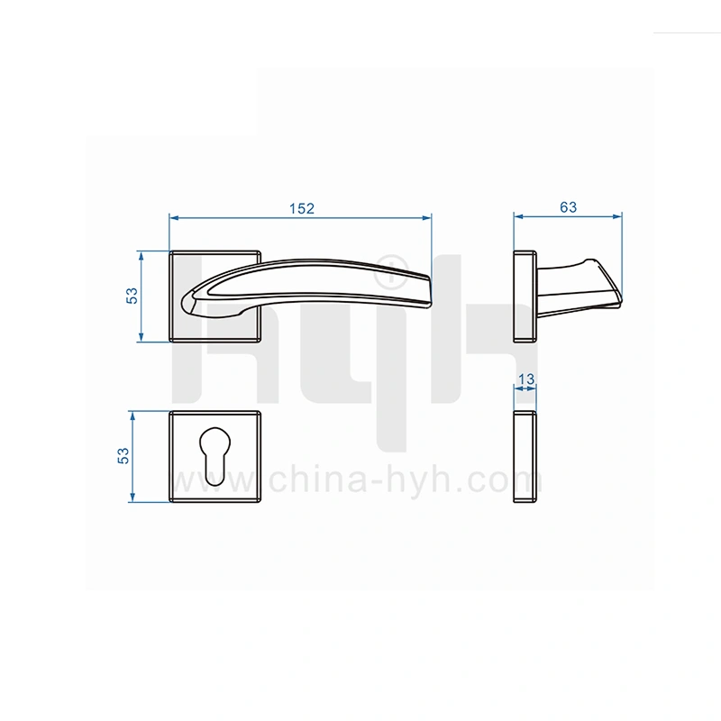 Top Quality Entrance Zinc Alloy Plate Door Handle, Luxury Door Handles With Plate
