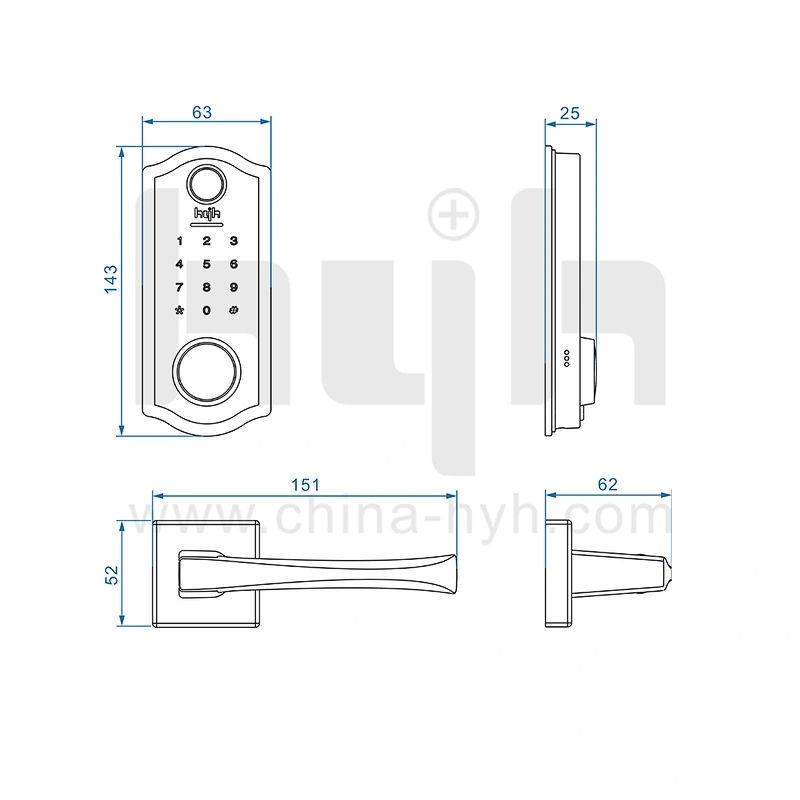 Key Card App Bluetooth Password Fingerprint Digital Home Smart Door Knob Lock