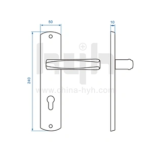 hyh Entrance Rose Italian Zinc Mortise Door Handle