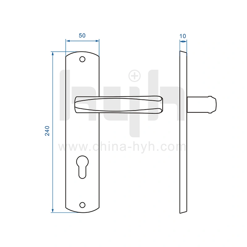 hyh Entrance Rose Italian Zinc Mortise Door Handle