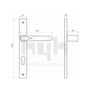 hyh Modern Style Zinc Alloy Entrance Plate Door Handle