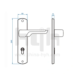 Long Popular Style High Quality Modern Newest Design Plate Door Handle