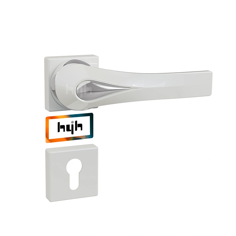 hyh Metal Lever Complete Set Of Bathroom Black Lock Door Handle