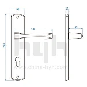 Special Gate Satin Nickel Finish Plate Door Lock
