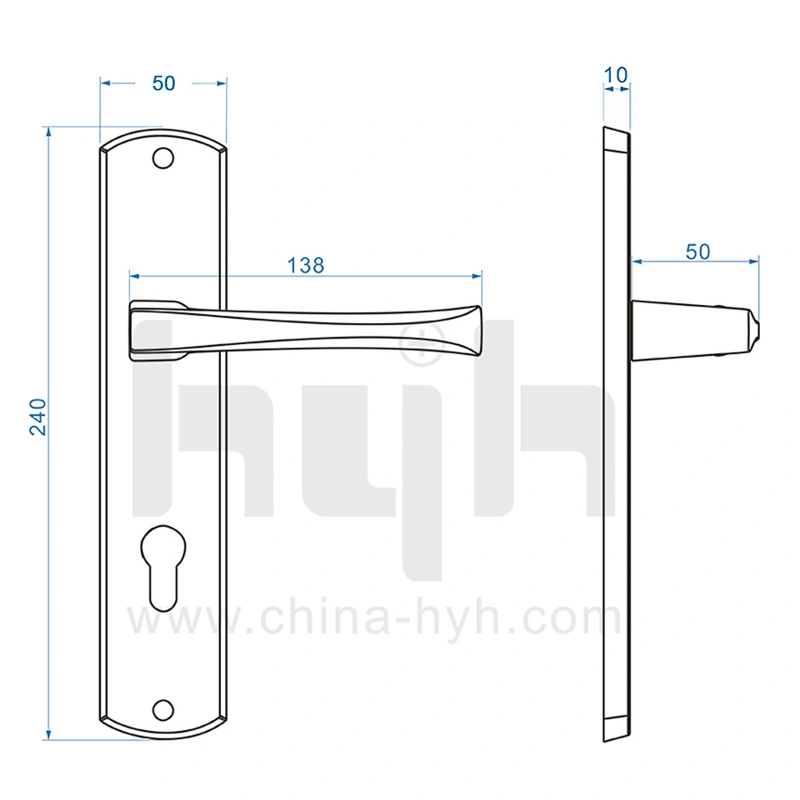 Special Gate Satin Nickel Finish Plate Door Lock