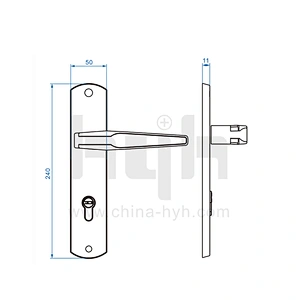 hyh Mortise 45mm Backset Round Door Handle