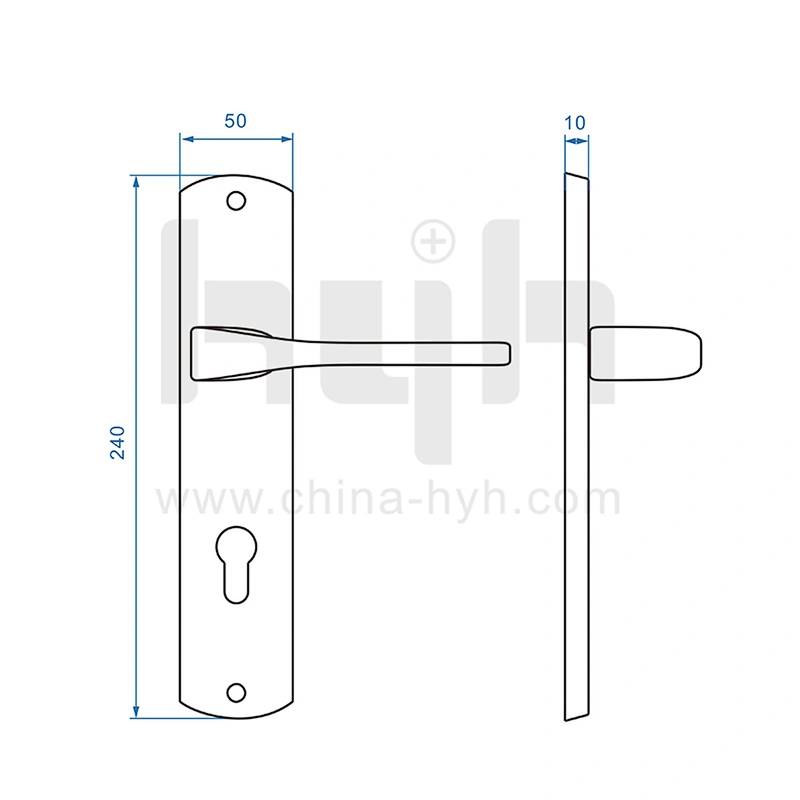 hyh Home Indoor Lock Set Bathroom Square Handle