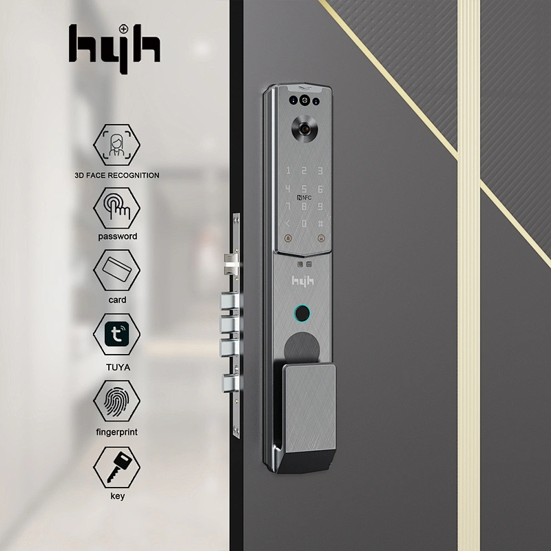 Aluminium Digital Tuya App Password 3D Face Recognition Smart Lock