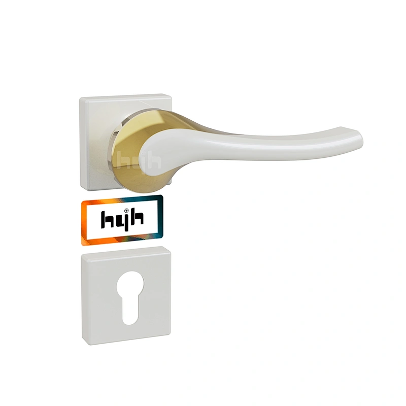 hyh Wooden Internal Lever Bathroom Gold Lock Door Handle With Handle