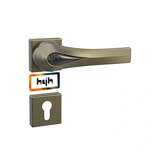 hyh Metal Lever Complete Set Of Bathroom Black Lock Door Handle