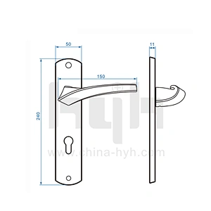 hyh Satin Nickel Internal Dummy Door Handle Gate handle For Outdoor