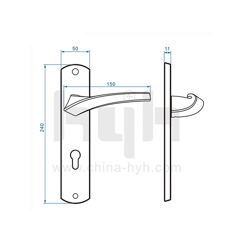 hyh Satin Nickel Internal Dummy Door Handle Gate handle For Outdoor