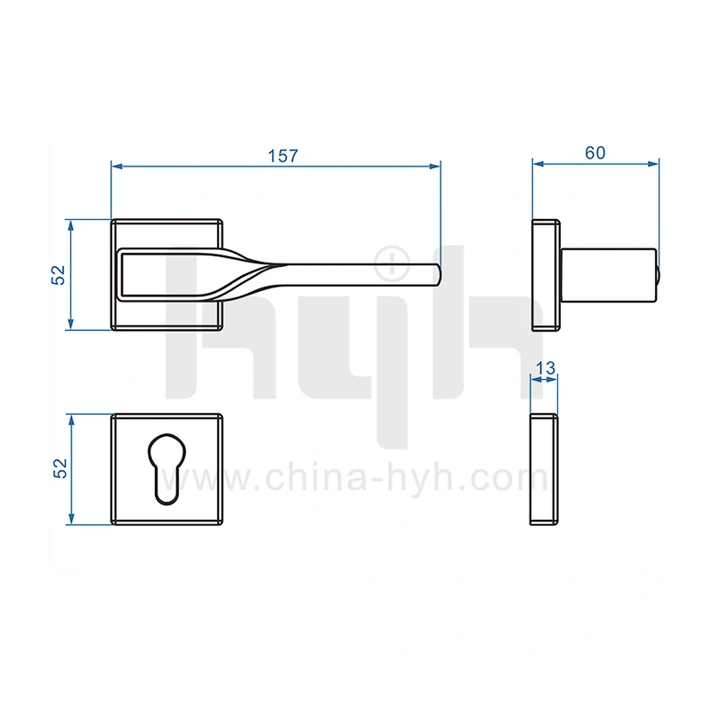 China Manufacturer Modern New Design Zinc Alloy Passage Door Lock