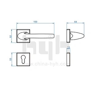 New Patent Zinc Villa Rosette Passage Door Handle