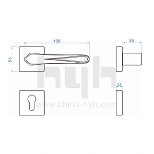 Wooden Mortise Door Handle With Key Lock ,Double Sides Wood Door Lock Price Entrance Door Lock Set