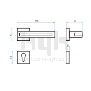 New Patent Zamak Villa Wooden Room Door Handle