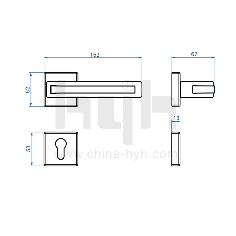 New Patent Zamak Villa Wooden Room Door Handle