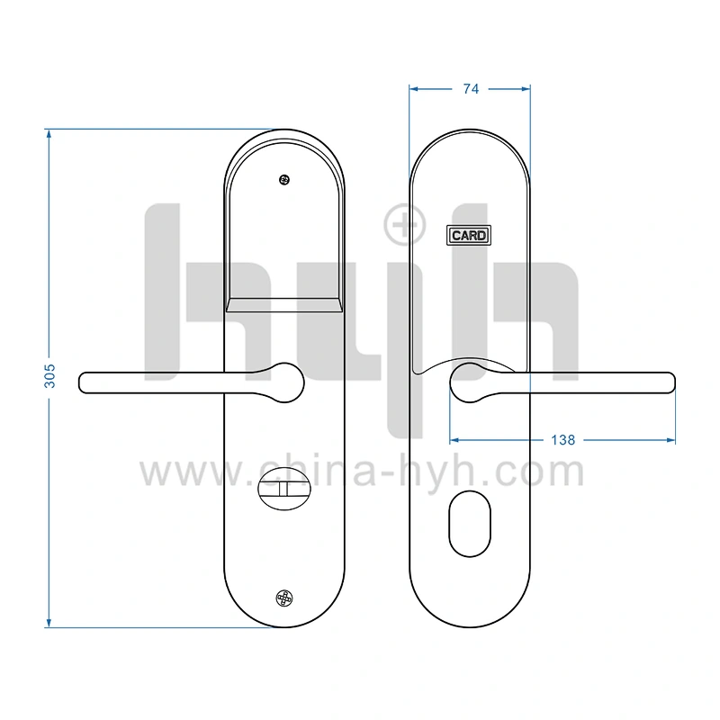 hyh Hotel Use Card Electric Main Door Lock