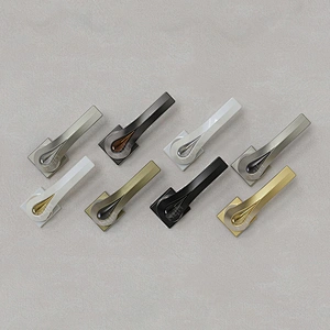 hyh Metal Lever Complete Set Of Bathroom Black Lock Door Handle