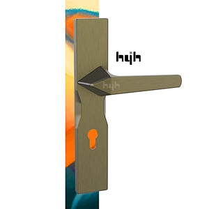 hyh New Patent Fancy Zinc Alloy Bedroom Plate Door Handle With Whole sale Price