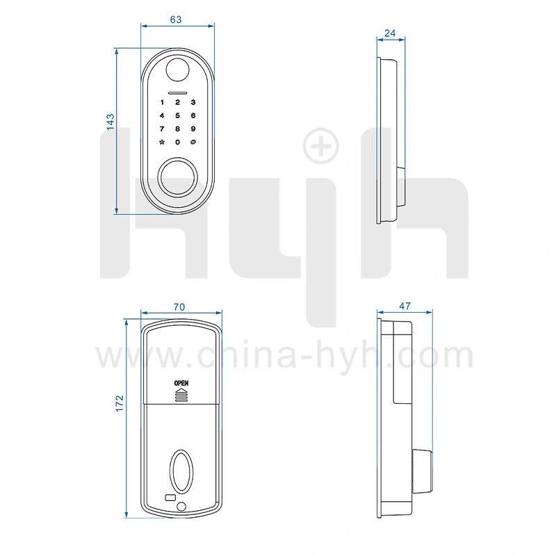 Fingerprint Digital Key Card Security Home Smart Deadbolt Door Lock