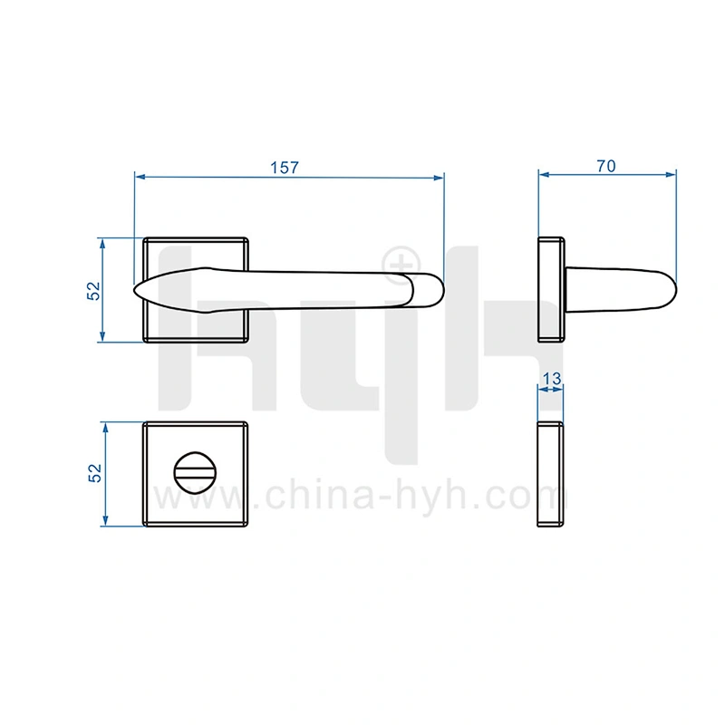 hyh New Patent Zinc Alloy Room Door Locks For Aluminium Doors
