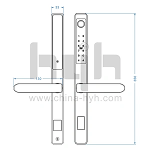 Electric Fingerprint Smart Tuya App Digital Small Glass Sliding Door Lock