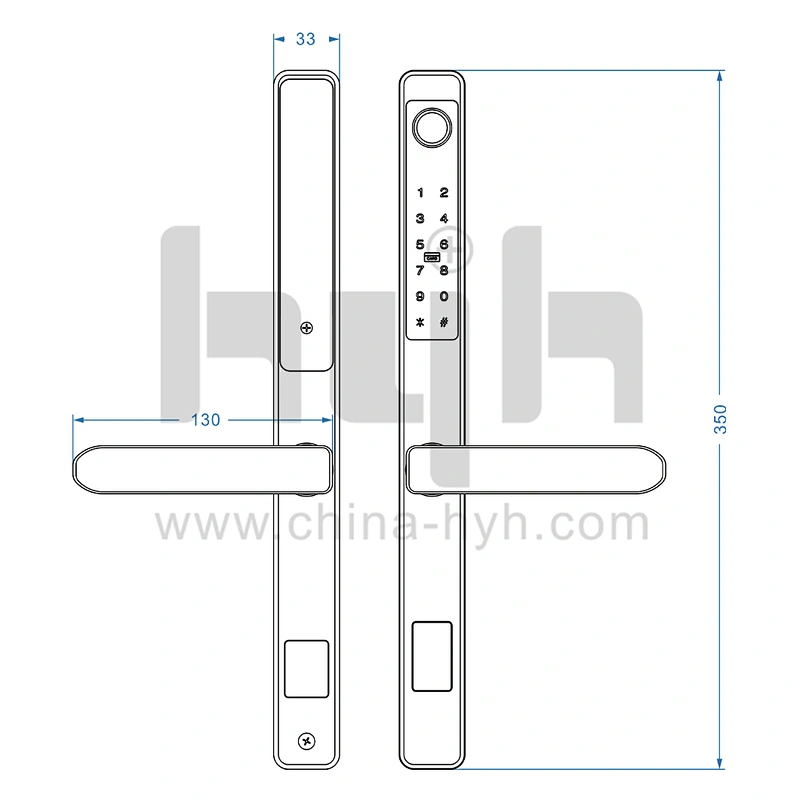 Electric Fingerprint Smart Tuya App Digital Small Glass Sliding Door Lock
