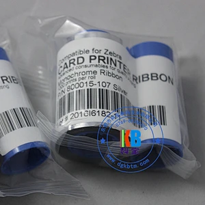 Metallic silver resin wax high quality pvc card printer p330i id card color ribbon