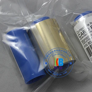 Metallic silver resin wax high quality pvc card printer p330i id card color ribbon