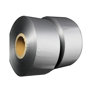 Blue material barcode printer TTR plastic thermal printing silver color resin thermal transfer ribbon