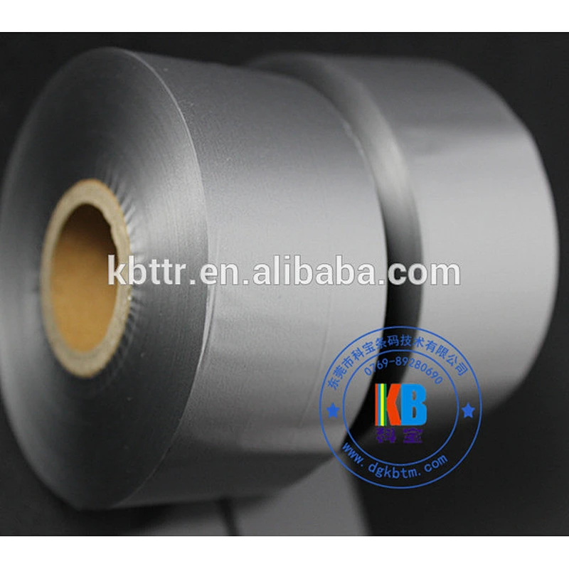 Metallic silver color wash resin textile garment adhesive iron on clothing label printing thermal ribbon