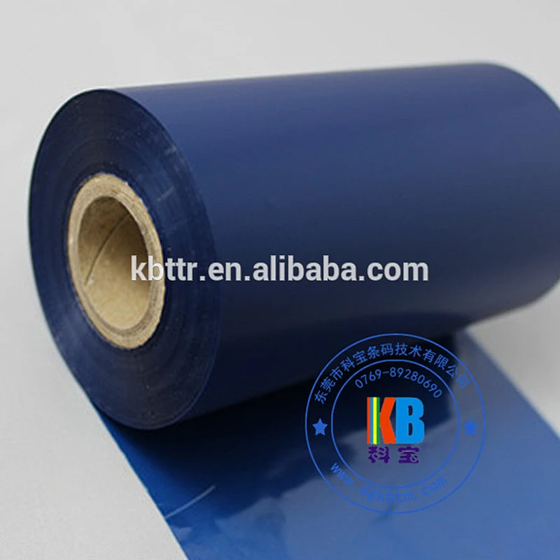 Adhesive thermal barcode sticker label printing navy blue wash resin color printer ribbon