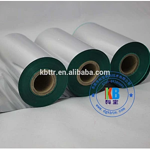 Wash care garment label printing green color resin barcode thermal printer ribbon