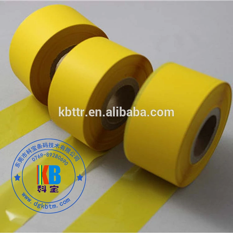 High quality garment clothing label printing wash resin yellow color barcode thermal ribbon