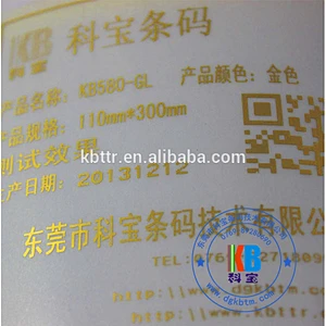 Wash resin ribbon material zebra printer 110mm*300m gold metallic foil ribbon