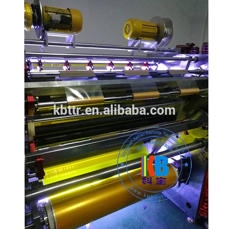 Blue material barcode printer TTR plastic thermal printing silver color resin thermal transfer ribbon