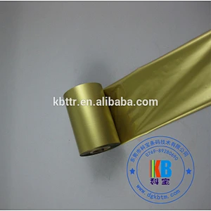Compatible feature zebra label printer 110*300 TTR high quality resin foil metallic gold printer ribbon