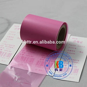 Wash care label printing barcode printer resin pink color thermal transfer printer ribbon