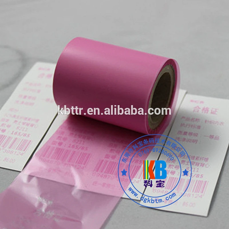 Wash care label printing barcode printer resin pink color thermal transfer printer ribbon