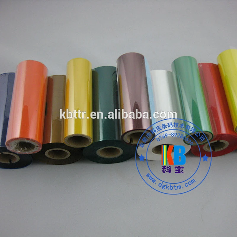 Compatible feature zebra label printer 110*300 TTR high quality resin foil metallic gold printer ribbon