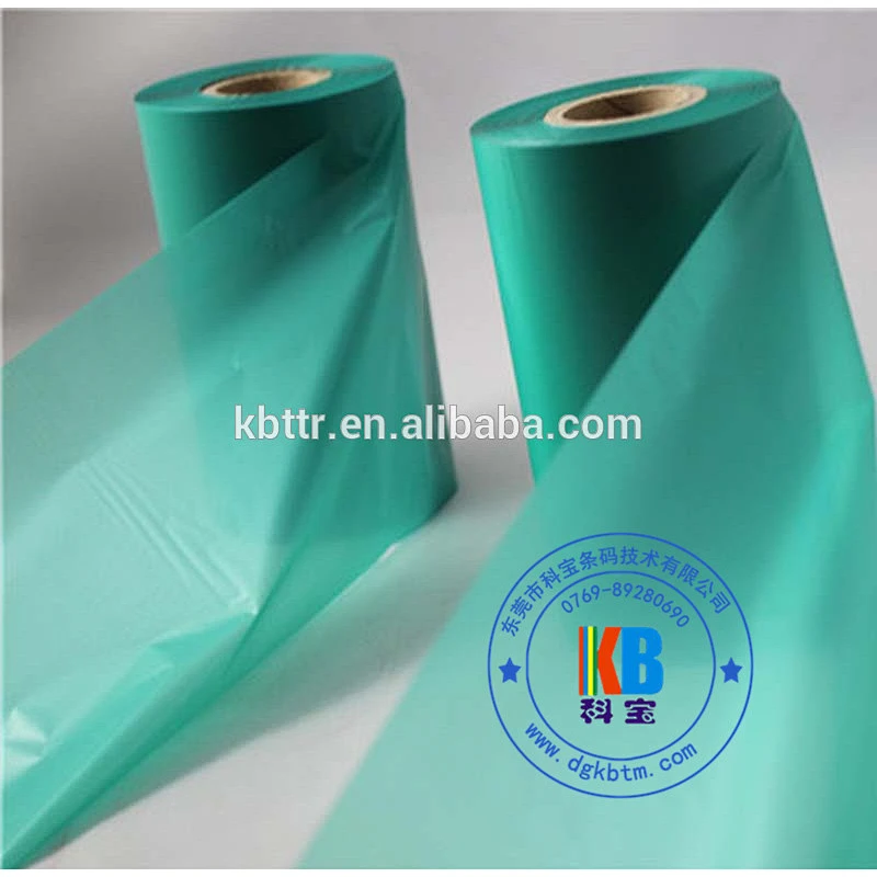 High quality  textile Tshirt clothing label printing green color wash resin color barcode printer ribbon