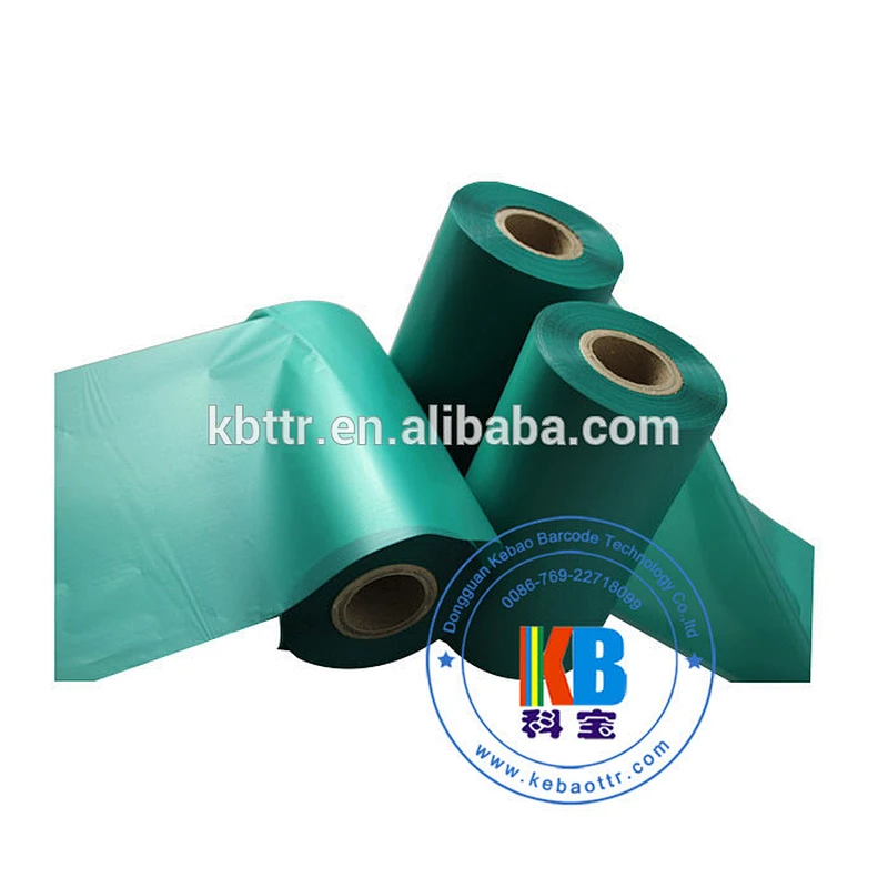 High quality  textile Tshirt clothing label printing green color wash resin color barcode printer ribbon