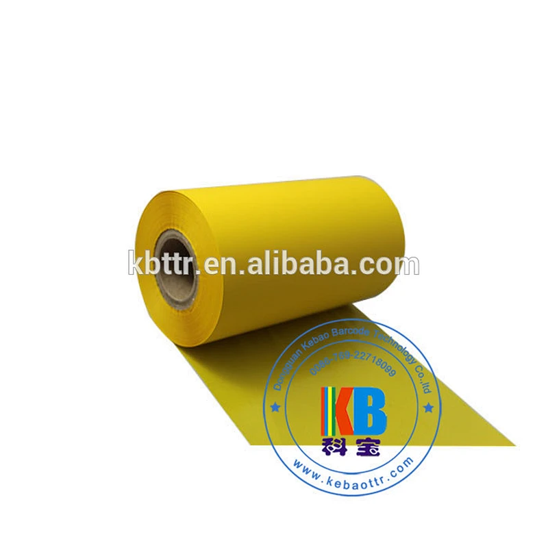 Wash care label thermal transfer printing machine resin  yellow barcode printer ribbon
