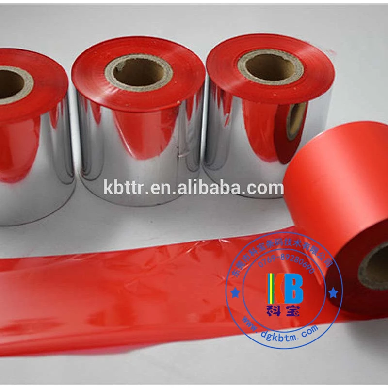 Textile fabric care label printer color thermal printing  red wash resin barcode printer ribbon