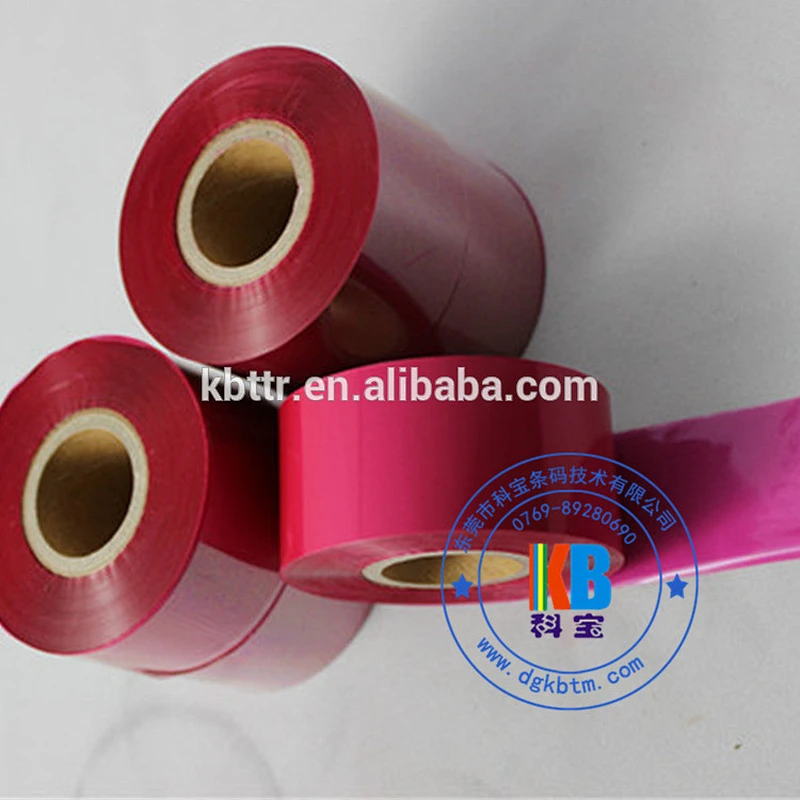 Heat transfer hot melt satin textile fabric ribbon printing magenta color resin wash printer ribbon