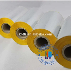 Textile garment fabric satin label printing  color wash resin yellow printer ribbon