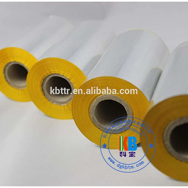 Textile garment fabric satin label printing  color wash resin yellow printer ribbon